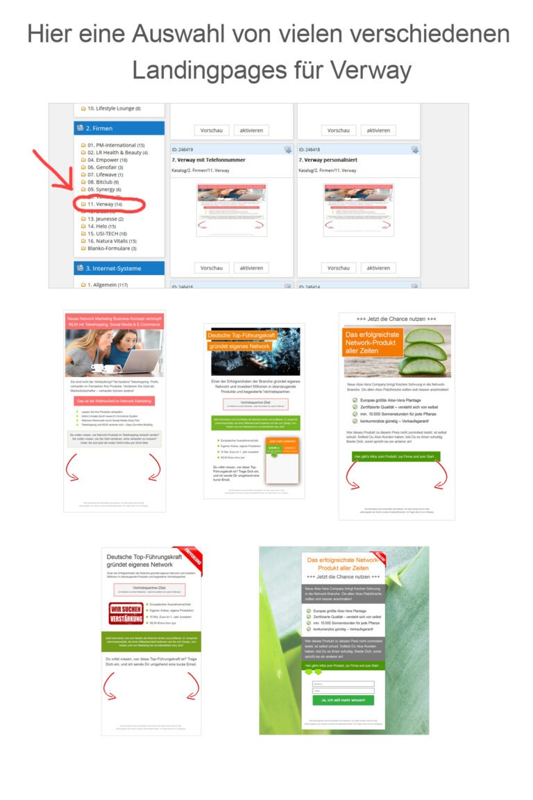 Verway Landingpages jetzt im Katalog - Goolux24